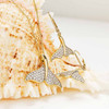 14kt Gold Lab Grown Diamond Whale Tail Hoop Earrings