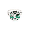 Green Malachite Sterling Silver Tree of Life Ring
