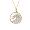14kt Gold Lab Grown Diamond Wave Drops Necklace