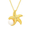 14KT Gold Vermeil Starfish and Pearl Necklace