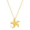 14KT Gold Vermeil Starfish and Pearl Necklace