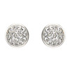 Sterling Silver with White Crystals Stud Earrings