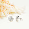 Sterling Silver with White Crystals Stud Earrings