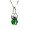 Sterling Silver Emerald Green Cubic Zirconia Trinity Knot Necklace
