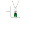 Sterling Silver Emerald Green Cubic Zirconia Trinity Knot Necklace