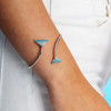 Sterling Silver Crystal Whale Tail By Pass Bangle