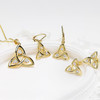 14kt Gold Vermeil Trinity Knot Drop Earrings with White Sapphires
