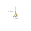 14kt Gold Vermeil Trinity Knot Drop Earrings with White Sapphires