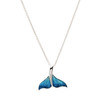 Sterling Silver Blue Enamel Whale Tail Necklace