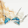 Sterling Silver Blue Enamel Whale Tail Necklace