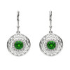 Sterling Silver Celtic Halo Earrings Adorned With Crystals