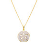 14K Gold Vermeil Sand Dollar Necklace with Cubic Zirconia
