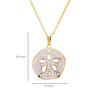 14K Gold Vermeil Sand Dollar Necklace with Cubic Zirconia