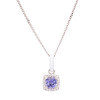 Sterling Silver Tanzanite CZ with white Enamel Pendant