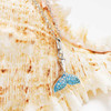 Sterling Silver Blue and Aqua Crystals Whale Tail Mini Necklace