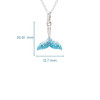 Sterling Silver Blue and Aqua Crystals Whale Tail Mini Necklace