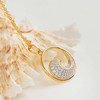 14K Gold Vermeil Ocean Wave Necklace with Cubic Zirconias
