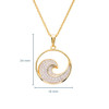 14K Gold Vermeil Ocean Wave Necklace with Cubic Zirconias
