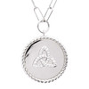 Sterling Silver Paperclip Celtic Trinity Knot Medallion Necklace with White Cubic Zirconia