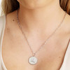 Sterling Silver Paperclip Celtic Trinity Knot Medallion Necklace with White Cubic Zirconia