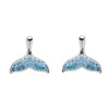 Whale Tail Aqua Earrings With Crystals