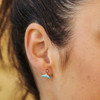 Whale Tail Aqua Earrings With Crystals