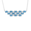 Sterling Silver Necklace Embellished With White Aquamarine Crystals