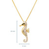 14K Gold Vermeil Seahorse Necklace with Cubic Zirconias