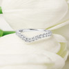 14kt White Gold Lab-Grown Diamond Round Halo Celtic Wedding Ring