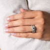 14kt White Gold Lab-Grown Diamond Round Halo Celtic Wedding Ring