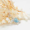 Sterling Silver Aquamarine Crystal Pearl Turtle Necklace