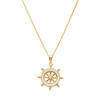 14K Gold Vermeil Mother of Pearl Ship Wheel Necklace
