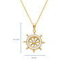 14K Gold Vermeil Mother of Pearl Ship Wheel Necklace