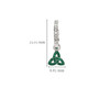 Sterling Silver Trinity Earrings with Green Crystals