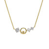 14kt Gold Vermeil Claddagh Necklace with Triple White Sapphires