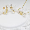 14kt Gold Vermeil Claddagh Necklace with Triple White Sapphires