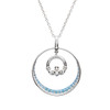 Sterling Silver Aqua Claddagh Necklace
