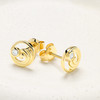 14kt Gold Lab-Grown Diamond Mini Wave Stud Earrings