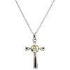 Celtic Silver Cross with Gold Plate Trinity