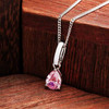 Sterling Silver Pink CZ with White Enamel Necklace
