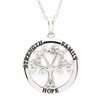 Platinum Plated Tree of Life White enamel Crystal Necklace