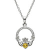 Claddagh Birthstone November Pendant Adorned With Crystal