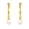 14kt Gold Vermeil with Freshwater Pearl Hoop Earrings