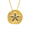 14k Gold Vermeil Blue Lab Grown Sapphire Sand Dollar Necklace