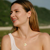 14k Gold Vermeil Blue Lab Grown Sapphire Sand Dollar Necklace
