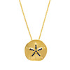 14k Gold Vermeil Blue Lab Grown Sapphire Sand Dollar Necklace