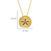 14k Gold Vermeil Blue Lab Grown Sapphire Sand Dollar Necklace