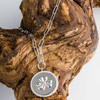 Sterling Silver Paperclip Irish Shamrock Medallion Necklace with White Cubic Zirconia