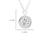 Sterling Silver Paperclip Irish Shamrock Medallion Necklace with White Cubic Zirconia