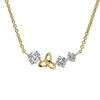 14kt Gold Vermeil Trinity Necklace with Triple White Sapphires